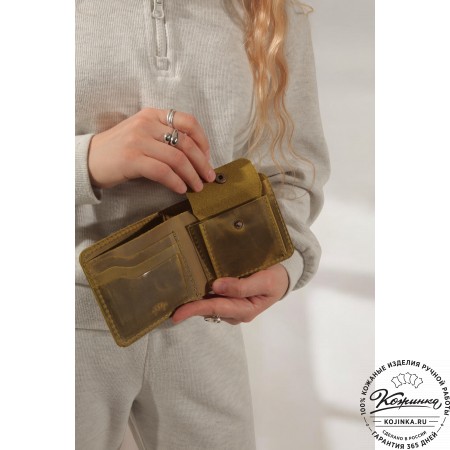  Кожаный бумажник "Рокки" (бордо антик)